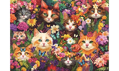Blumige Katzen 