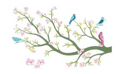 Wallsticker 3D Cherry Tree