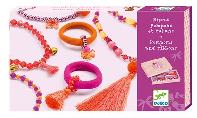Schmuckset Pompons und Bänder