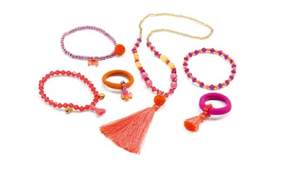 Schmuckset Pompons und Bänder