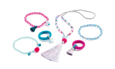 Schmuckset Pompons und Schmetterlinge