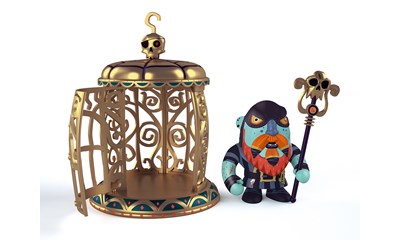Arty Piraten Gnomus & Ze cage