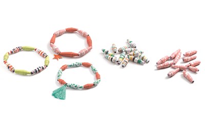 Papierperlen Frühlingshafte Armbänder