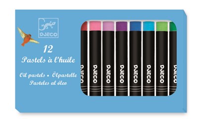 12 Ölpastelle, klassische Farben