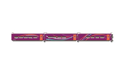 RENFE 3-teiliges Ergänzungsset Hochgeschwindigkeitszug AVLO Nr. 1/3 violett