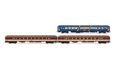 RENFE 3-teil. Set Costa Brava blau Speisewagen + 2x Liegewagen in Estrella Ep