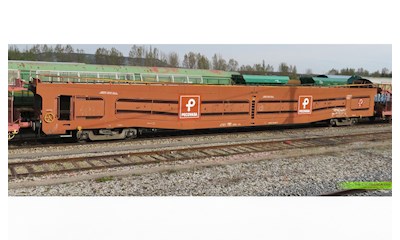 RENFE 4-achsiger Autotransportwagen DDMA Pecovasa rot Ep. V
