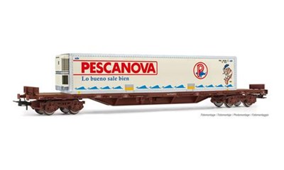 RENFE 4-achs. Rungenwagen mit Cont PESCANOVA Ep.IV