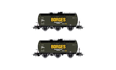 RENFE 2er-Set 3-achsige Kesselwagen Borges Ep.III
