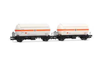 RENFE 2-teiliges Set 2-achsiger Gaskesselwagen weisse/orange Butano S.A. Ep.
