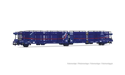 TRANSFESA/Hispanauto 3-achsiger Autotransportwagen Laeks Mega Car Carrier blau