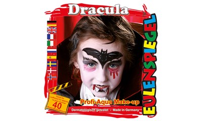 Schminkset Dracula 4 Wasserlösliche Farben, Pinsel, Schminkanleitung