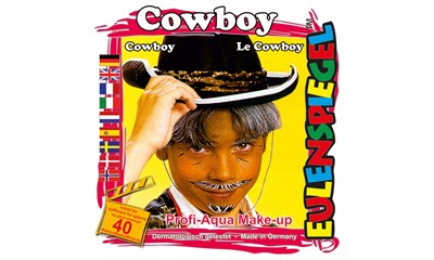 Schminkset Cowboy 4 Wasserlösliche Farben, Pinsel, Schminkanleitung
