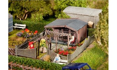 Schrebergarten mit Gartenlaube