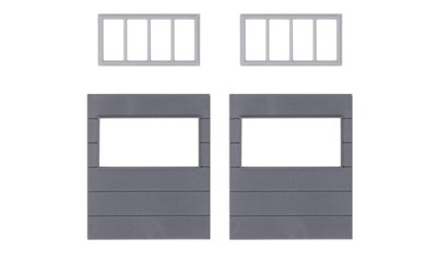 2 Wandelemente mit horizontalen Fenstern, Goldbeck