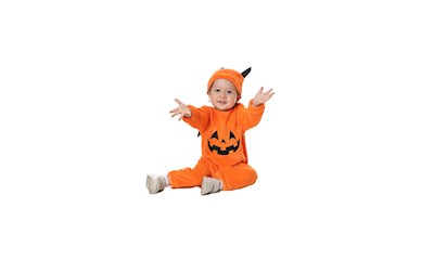 Kürbis Monster mit Mütze und Jumpsuit Alter 1-2 Jahre