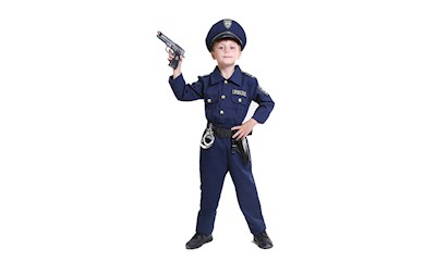 Kostüm Polizei Gr. 152 Jacke, Hose, Mütze, Gurt mit Pistolenhalter, Handschellen