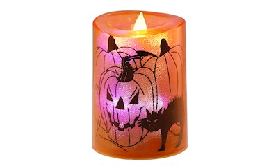 LED Kerze orange 8x11cm