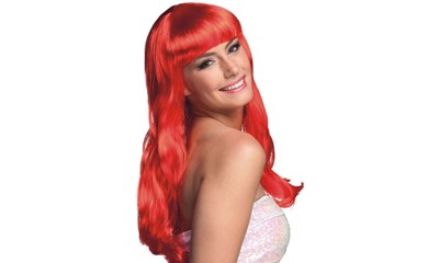 Perücke Chique rot Langhaar mit Pony