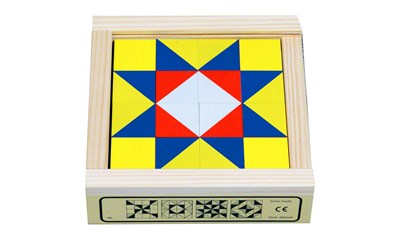 Würfelmosaik 16 Teile Buchenholz 12.8x12.8 cm, Würfel Ahorn 25 mm, ab 2+
