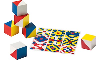 Würfelmosaik 36 Teile Buchenholz 17.6x17.6 cm, Würfel Ahorn 25 mm, ab 2+