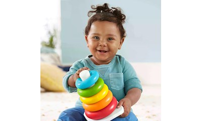 Eco Farbring Pyramide 13x21x12.5 cm, 5 Ringe, Schaukelbasis, ab 6 Monaten