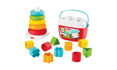 Stapel & Sortier Spielset 20x20x15 cm, 10 Würfel, 5 Ringe, ab 6 Monaten
