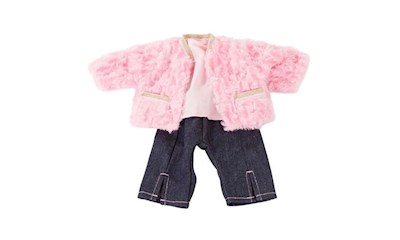 Kombination Baby Furry Pink 42-46cm inkl. Jeanshose und flauschiger Jacke Götz