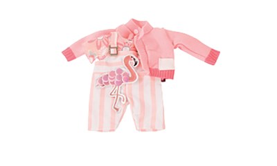 Kombination Baby Pretty Flamingo 30-33cm inkl. Höschen, Pullover und Jacke Götz