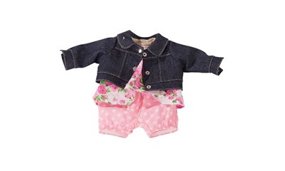 Kombination Baby Rose 30-33cm inkl. Bluse, Höschen und Jeansjacke Götz