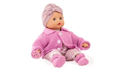 Muffin ohne Haare 33cm Weichkörperpuppe mit Schnuller, ohne Windel, Schlafa