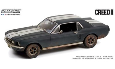 1967 Ford Mustang Coupé, matte black w/white strip
