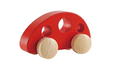 Holzbus in rot