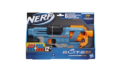 Nerf Elite 2.0 Commander RC6 ca. 26x24x7 cm, Blaster, 12 Nerf Darts, ab 8 Jahren