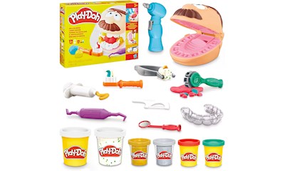 Play-Doh Zahnarzt Dr.Wackel- zahn, 8 Dosen Knete, 10 Zubehörteile