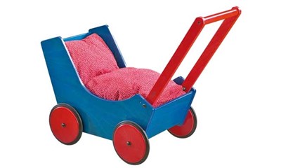 Puppenwagen blau/rot