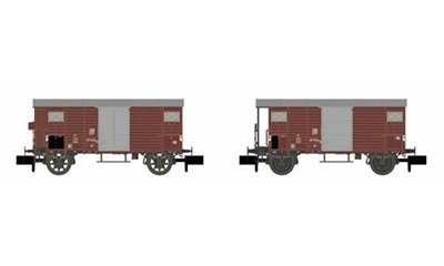 2 ged. SBB Güterwagen K2 braun Ep.III
