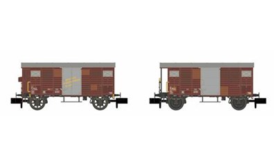 2 ged.SBB Güterwagen K2 braun Ep.IV