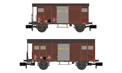 BLS 2 gedeckte Güterwagen 1x K2 und 1x K3 braun Ep. IV