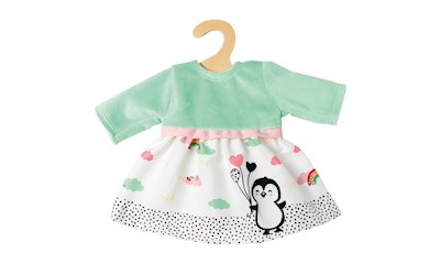 Kleid Pinguin Gr. 28-35 cm Pünktchen, für Puppen, Klettverschluss, ab 3 Jahren