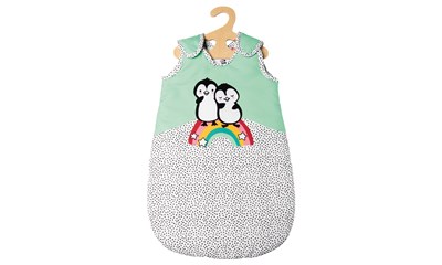 Schlafsack Pinguin Gr. 28-35 cm, Pünktchen, wattiert, Klettverschluss, ab 3 Jahr