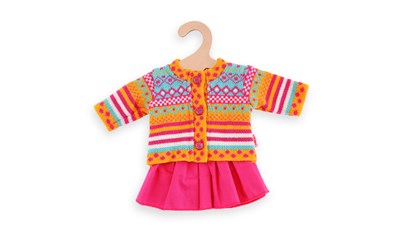 Strickjacke mit Jupe, klein für Puppen von 28-35 cm, 2-teilig