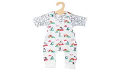 Strampler Pinguin Gr. 35-45 cm, Pünktchen, mit T-Shirt, Klettverschluss