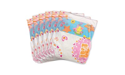 Puppenwindeln Gr. 28-35 cm 6 Stück, Gummizug, Klett- verschluss, ab 3 Jahren