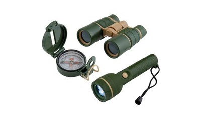 Scout Entdecker-Set 3tgl. Taschenlampe, Fernglas und Kompass