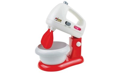 B/O Mixer 19x17cm rot/weiss mit Sound + Mixfunktion + Rührschüssel