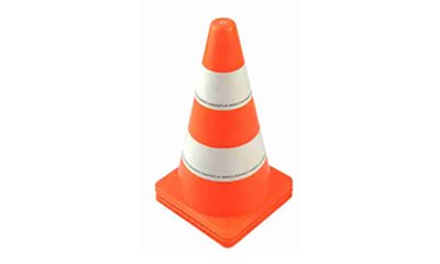 4 Signalkegel m. Streifen 23cm 13.5x23x13.5cm