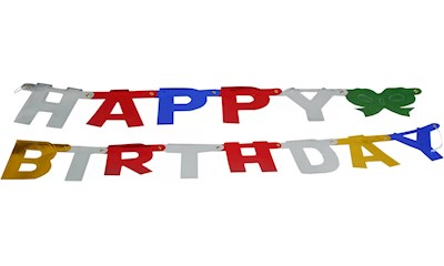 Girlande Happy Birthday 1,5 m, Papier