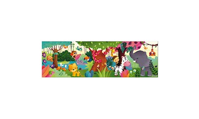 Panorama Puzzle Dschungel 36tlg. 80x25cm, inkl. Poster im Köfferchen