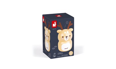 Spardose Rehkitz aus Holz 10x10x19cm